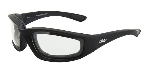 Kickback Vented Foam Anti Fog Clear Lens Motorcycle Sunglasses 
